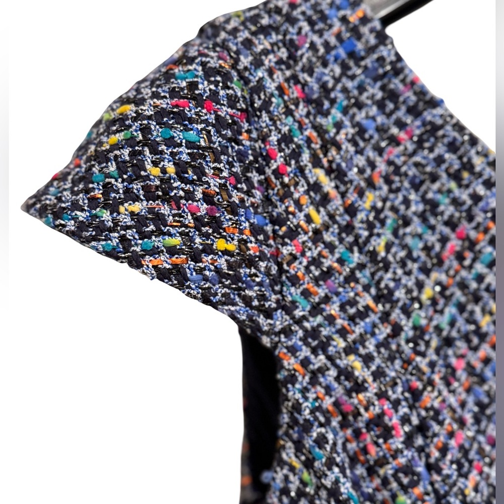 Shoshanna EUC Sz 0 Beautiful Multi-Colored Tweed Patterned Mini Dress (0578) - Picture 6 of 14